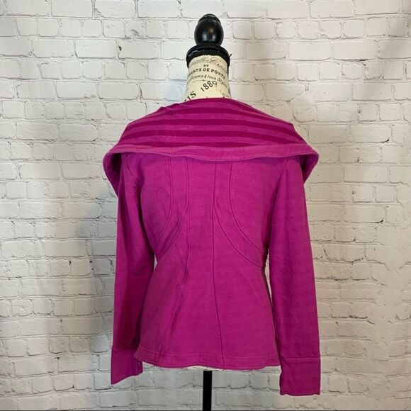 LUCY Fuschia Hatha Athleisure Jacket Shawl Neck  small Casual Long Sleeve - Picture 9 of 14